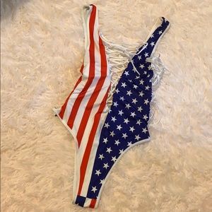 American Flag One Piece Bathing Suit